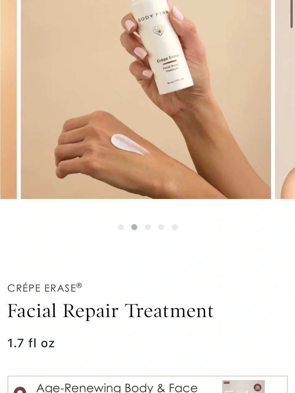 CrÃ¨pe Erase Body Firm Advanced Restorative Facial Treatment - White & Rose Gold